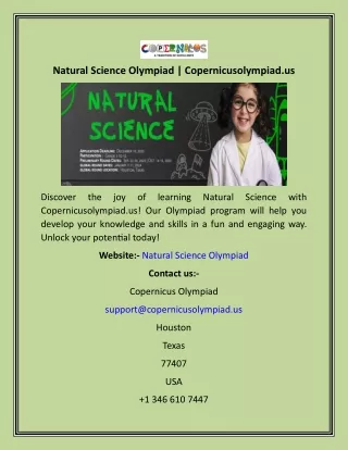 natural science olympiad copernicusolympiad us