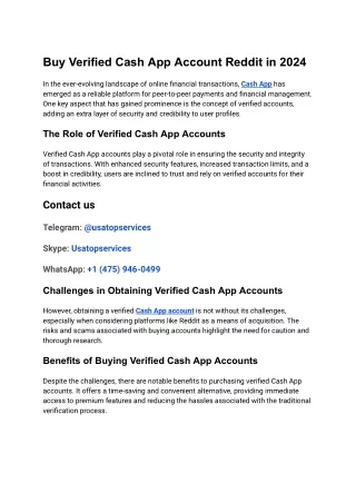 Buy Verified Cash App Account Reddit in 2024