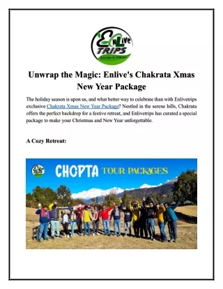 Unwrap the Magic: Enlive's Chakrata Xmas New Year Package