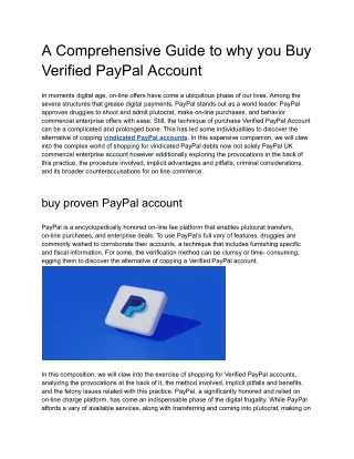 Verified PayPal Account