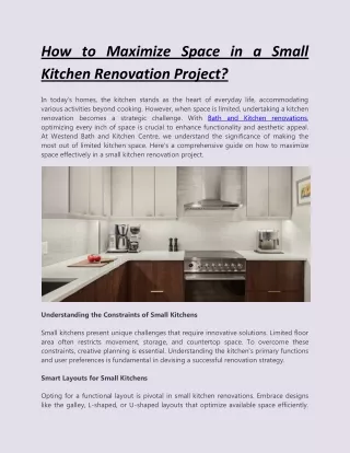 How to Maximize Space in a Small Kitchen Renovation Project