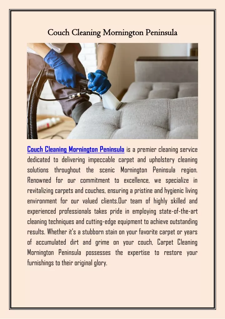 couch cleaning mornington peninsula couch