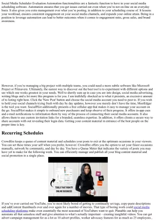 social media scheduler evaluation automation