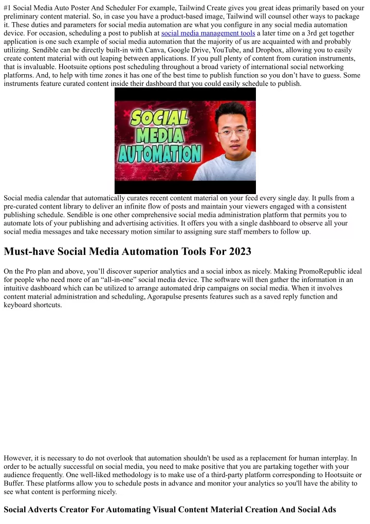 1 social media auto poster and scheduler
