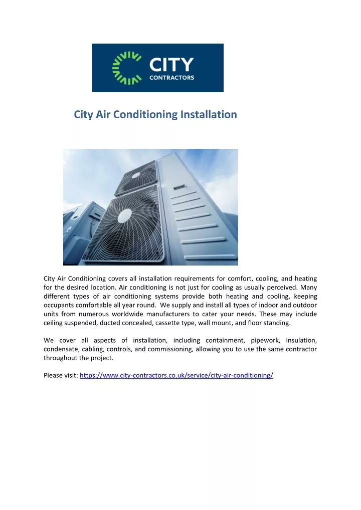 city air conditioning installation