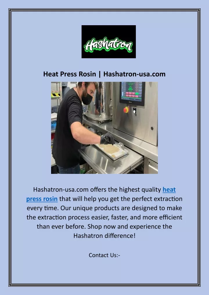 heat press rosin hashatron usa com