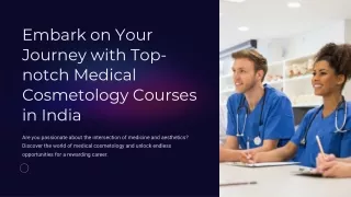 Discover Excellence in Medical Cosmetology Top Courses in India