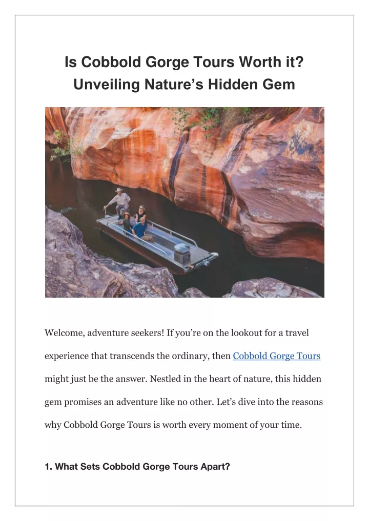 is cobbold gorge tours worth it unveiling nature