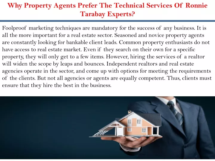 why property agents prefer the technical services