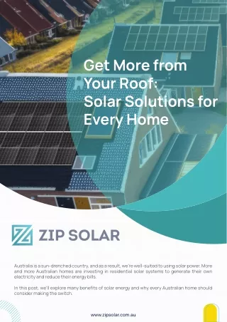 Get More from Your Roof Solar Solutions for Every Home