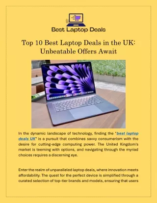 Top 10 Best Laptop Deals in the UK Unbeatable Offers Await