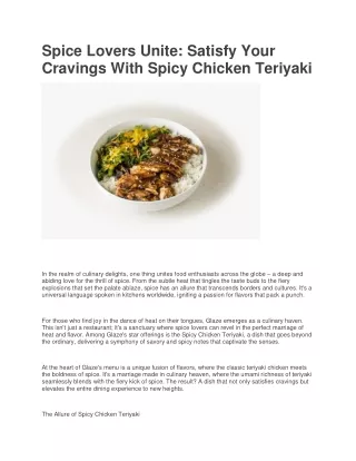 spicy chiken teriyaki