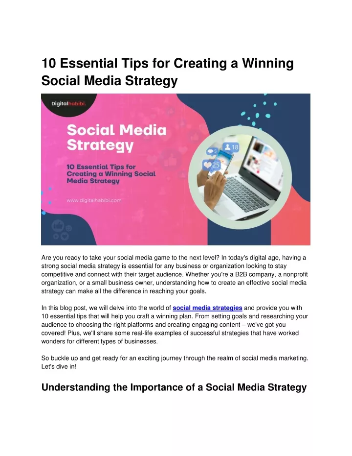 10 essential tips for creating a winning social