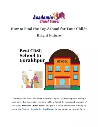 How to Find the Top School for Your Childs Bright Future
