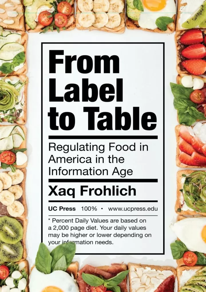 pdf from label to table regulating food