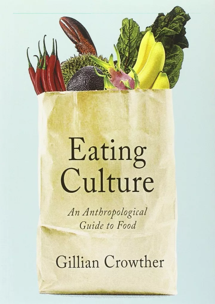 pdf download eating culture an anthropological
