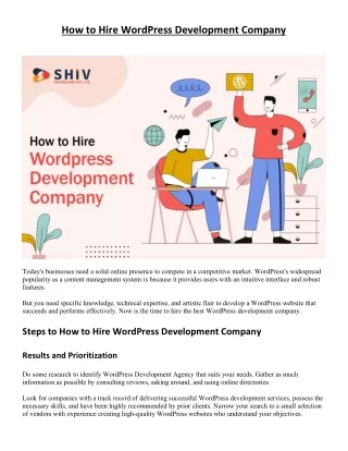 Steps to Hire WordPress Development Company-Detailed PDF