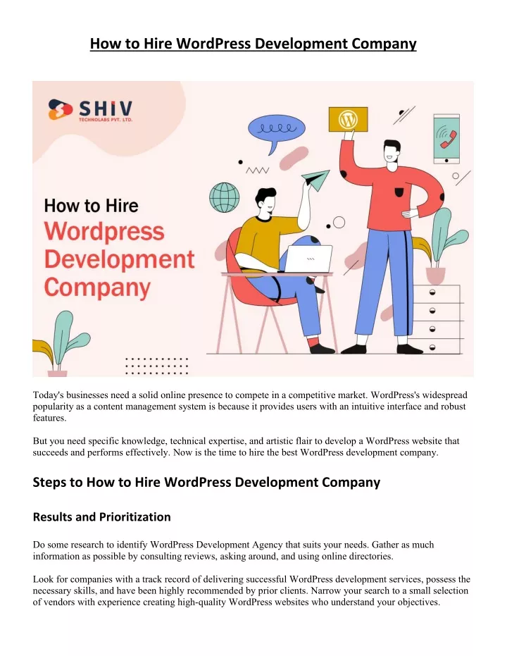 how to hire wordpress development company