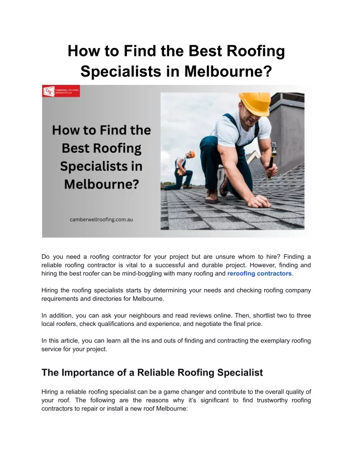 how to find the best roofing specialists