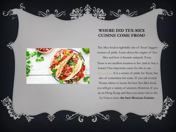where did tex mex cuisine come from