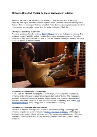 wellness unveiled thai balinese massages