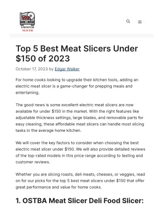 best meat slicers under $150