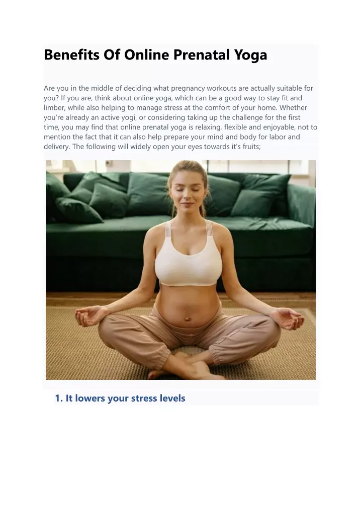 benefits of online prenatal yoga