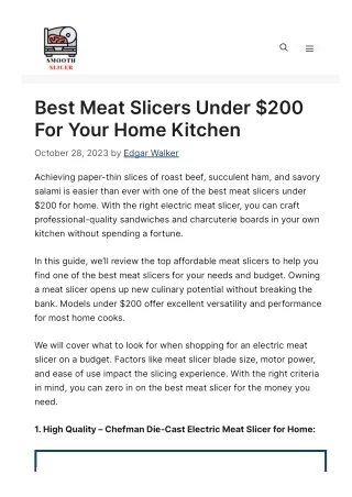 best meat slicers under $200