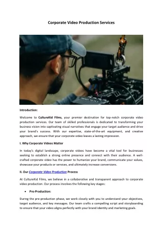 5 Specialties to Look for in a Corporate Video Production Company (1)
