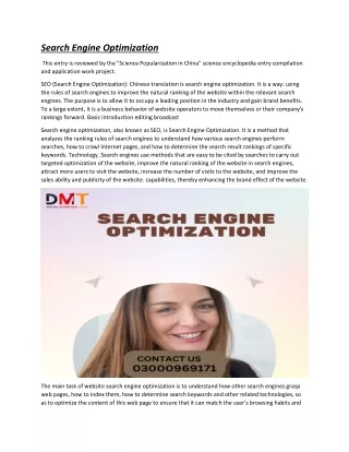 Search Engine Optimizatio1