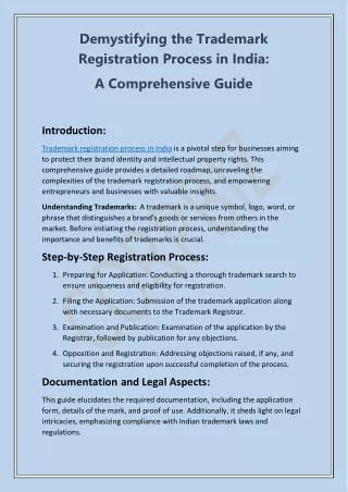 Demystifying the Trademark Registration Process in India