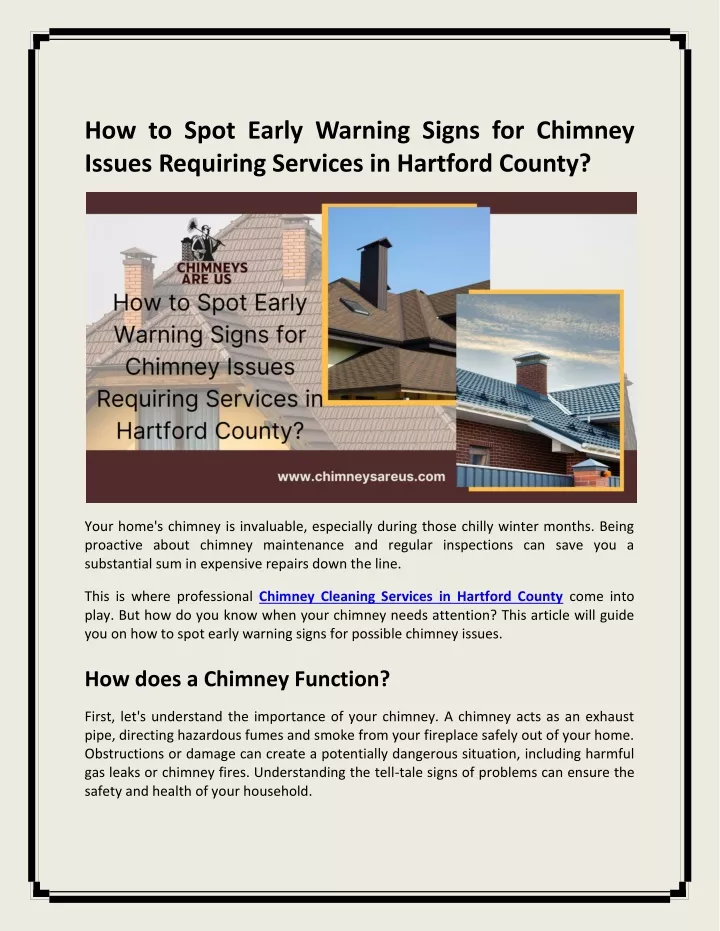 how to spot early warning signs for chimney