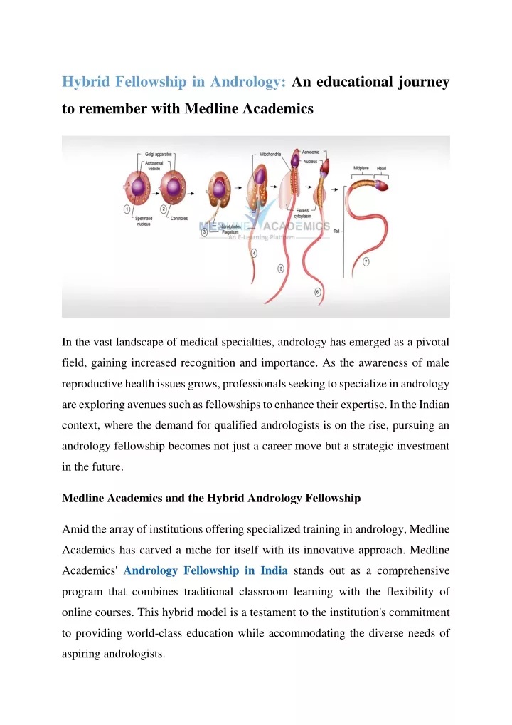 hybrid fellowship in andrology an educational