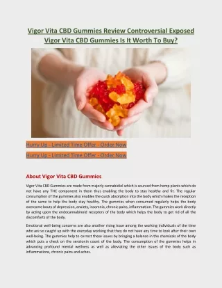 Vigor Vita CBD Gummies Review