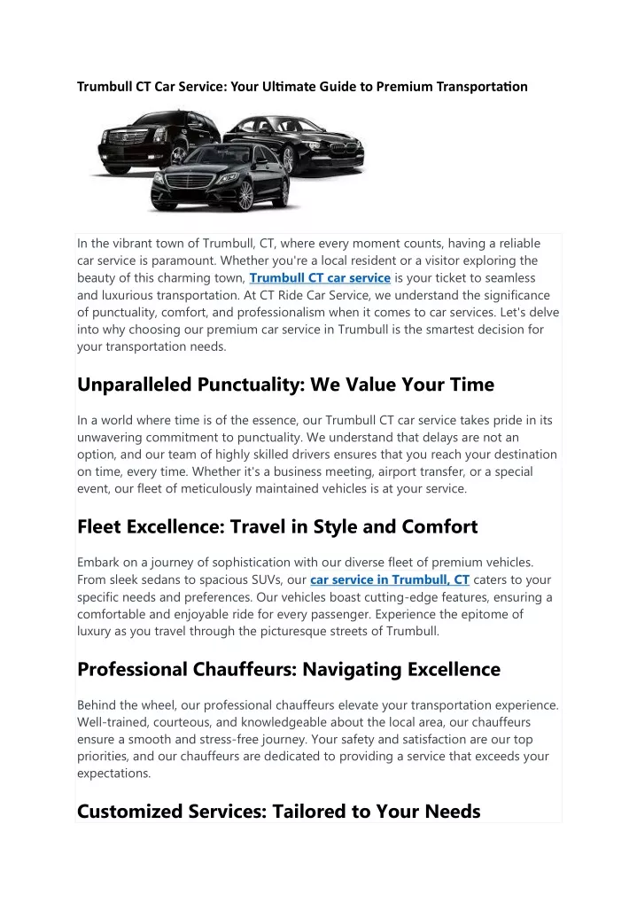 trumbull ct car service your ultimate guide