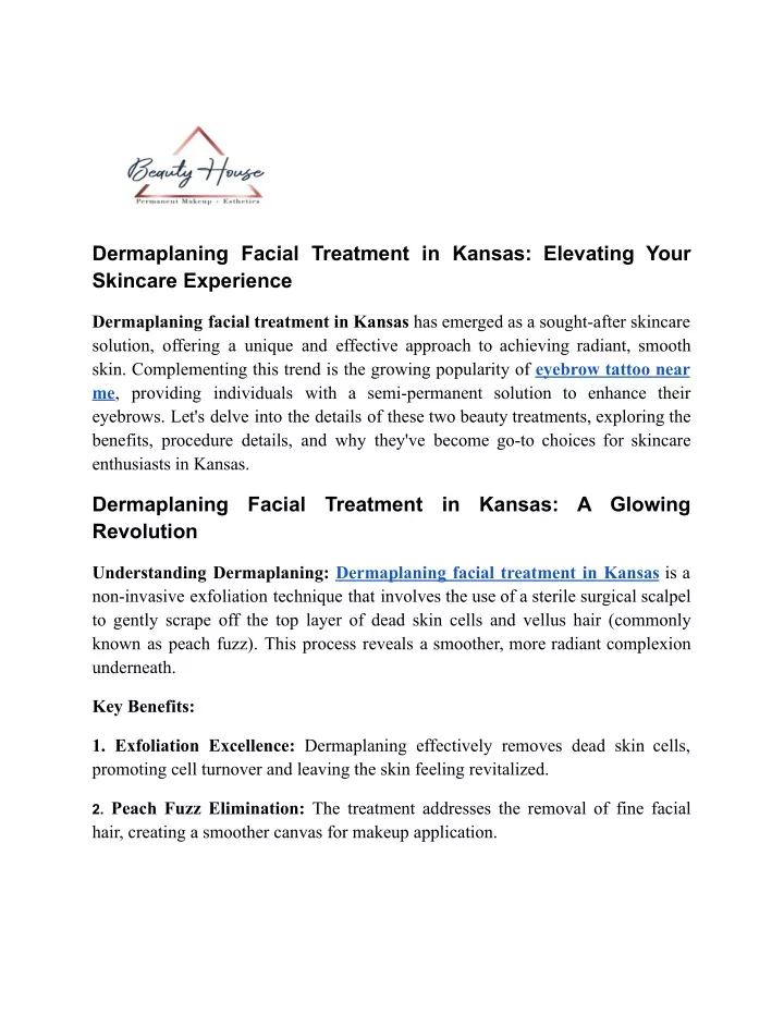 dermaplaning facial treatment in kansas elevating