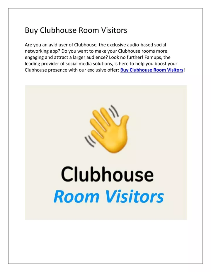 buy clubhouse room visitors are you an avid user