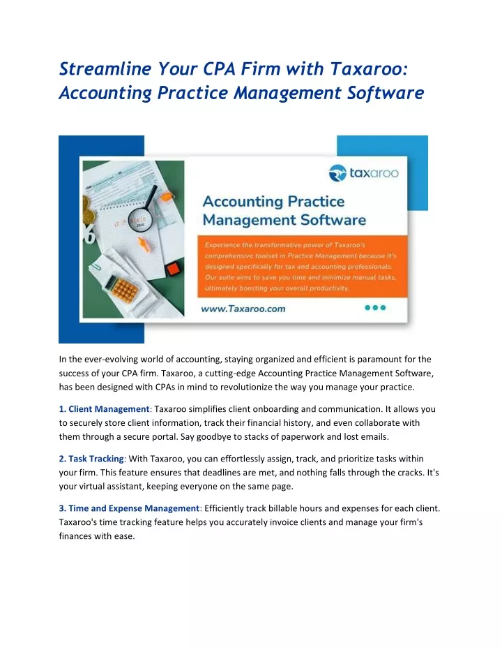 streamline your cpa firm with taxaroo accounting