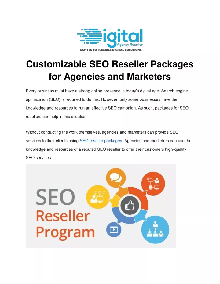 customizable seo reseller packages for agencies