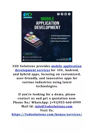 3sd solutions provides mobile application