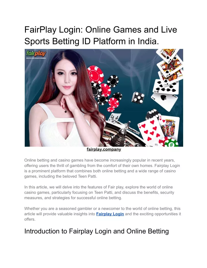 fairplay login online games and live sports