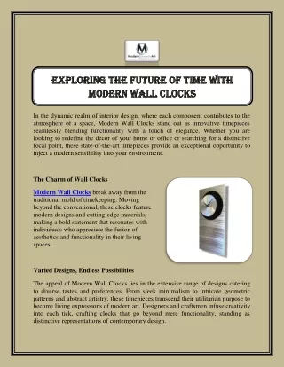 Exploring the Future of Time with Modern Wall Clocks