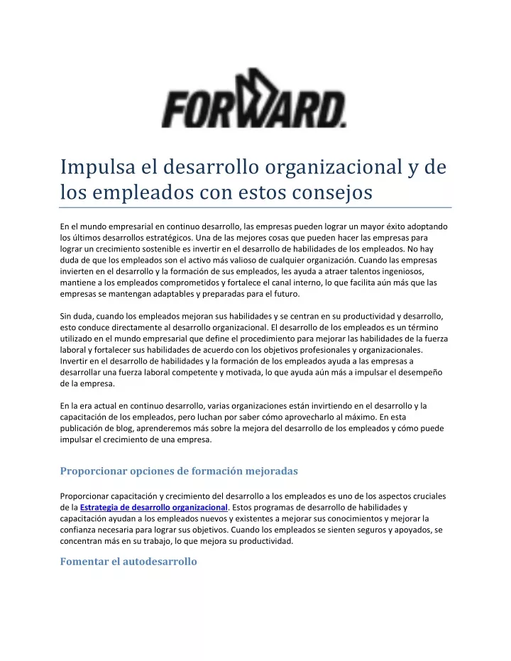 impulsa el desarrollo organizacional