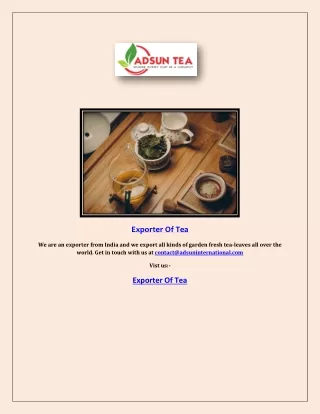 Exporter Of Tea