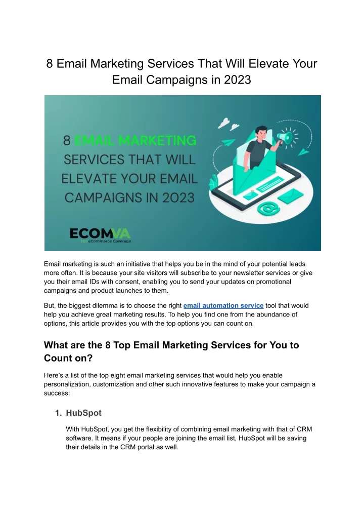 8 email marketing services that will elevate your