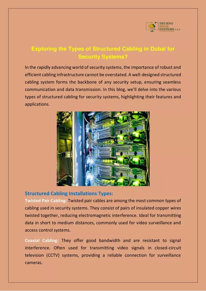 exploring the types of structured cabling
