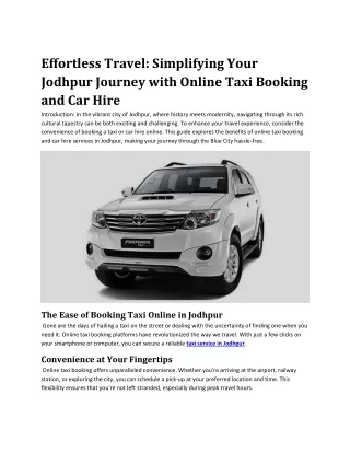effortless travel simplifying your jodhpur