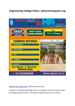 Engineering College Patna- admissionexperts.org