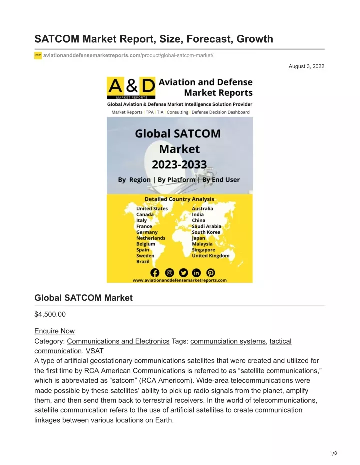 satcom market report size forecast growth