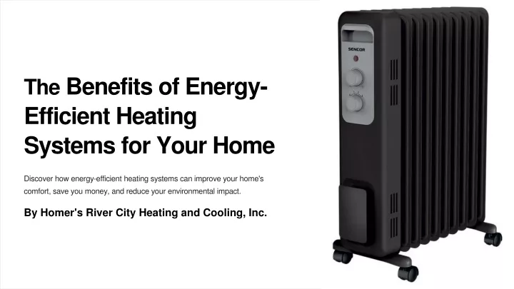 the benefits of energy efficient heating systems